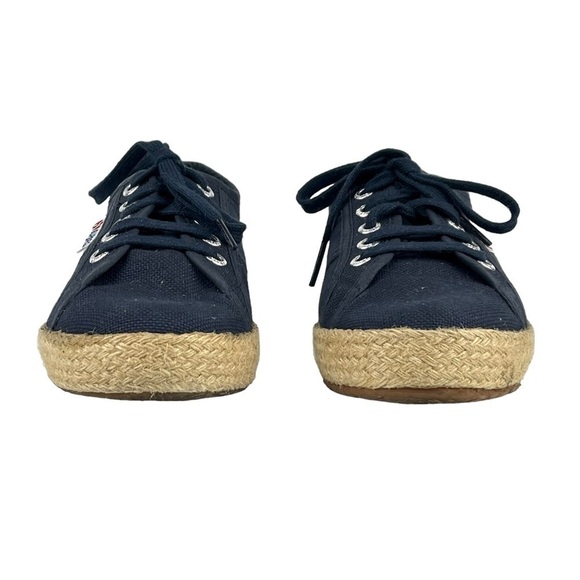SUPERGA COTROPEU 2750 NAVY CANVAS BURLAP RUBBER SOLE LOW TOP SNEAKERS - Picture 4 of 9